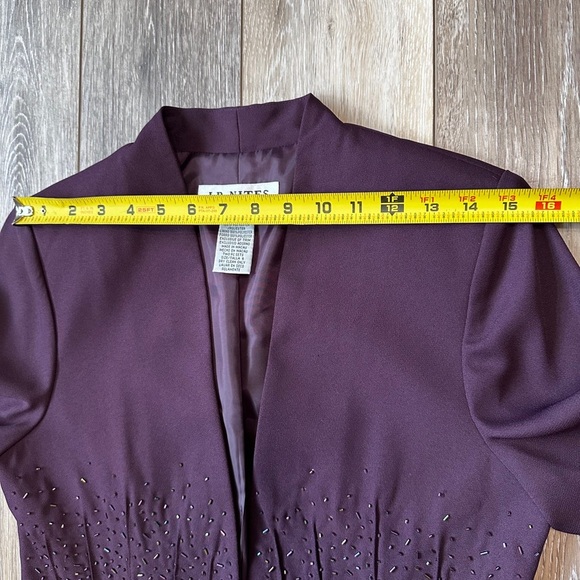 🛍️J. R. Nites by caliendo dark purple jacket with sparkly beaded size Tall 6 - Picture 5 of 10